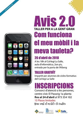 ‘Avis 2.0’, taller gratuït adreçat a gent gran per aprendre a fer anar mòbils i tauletes 