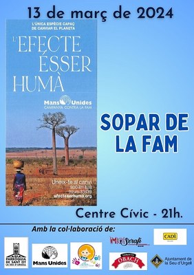 ‘Sopar de la fam’ de Mans Unides a la Seu d’Urgell 