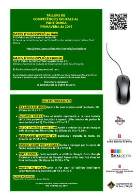 7 nous tallers de competències digitals al Punt Òmnia de la Seu d’Urgell per aquesta primavera 