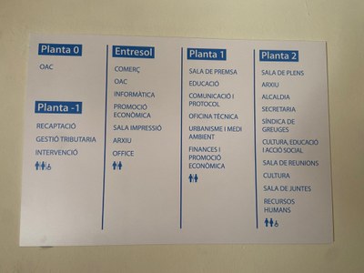 Actualitzada la senyalització interna i millora de l’entrada i recepció de l’Ajuntament 