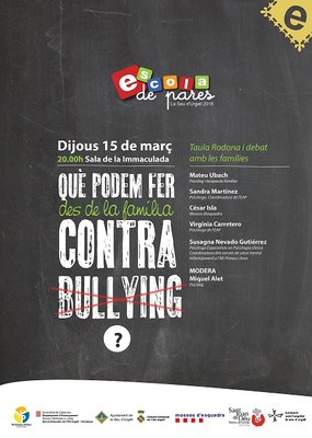Taula rodona i debat amb les famílies alturgellenques per abordar l’assetjament escolar  