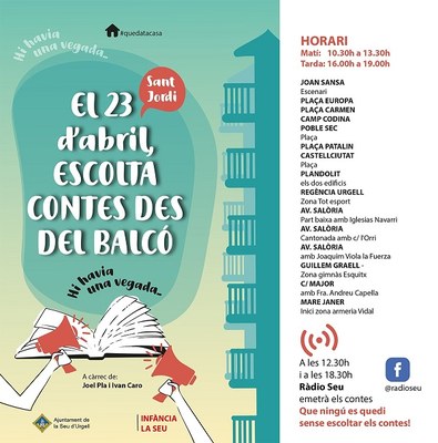 Aquest Sant Jordi la Seu d’Urgell podrà escoltar contes des del balcó