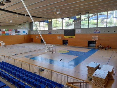 Comencen les obres de remodelació del parquet de la pista del Palau d’Esports