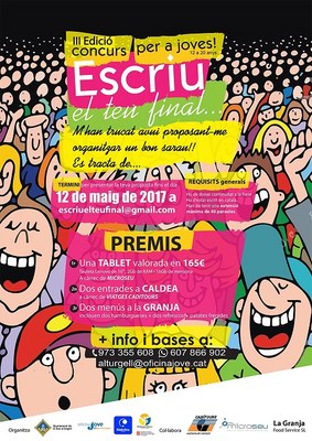 Convocada la 3a edició del concurs per a joves alturgellencs 'Escriu el teu final' 