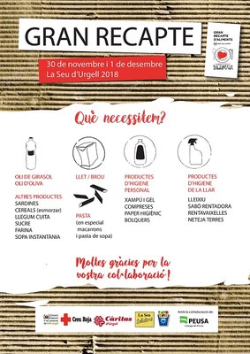 El Consorci d’Atenció a les Persones anima als alturgellencs a fer arribar, un any més, la seva solidaritat al Gran Recapte d’Aliments 