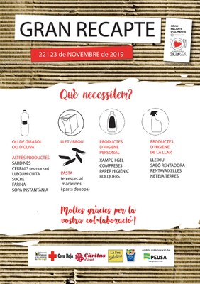 El Consorci d’Atenció a les Persones anima els alturgellencs a fer arribar, un any més, la seva solidaritat al Gran Recapte d’Aliments 