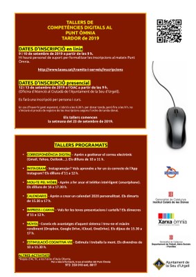 El Punt Òmnia de la Seu d’Urgell ofereix per aquesta tardor 7 nous tallers de competències digitals 