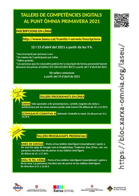 El Punt Òmnia de la Seu d’Urgell proposa per aquesta primavera dos tallers online i dos de presencials a l’exterior 