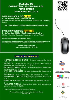 El Punt Òmnia ofereix nous tallers de competències digitals per aquesta primavera 