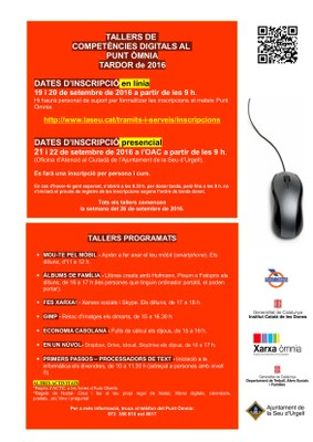 El Punt Òmnia ofereix per aquesta tardor nous tallers de competències digitals 