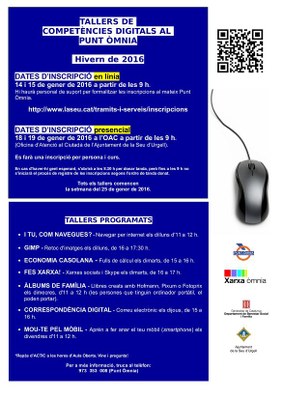 El Punt Òmnia proposa per aquest hivern 2016 més tallers sobre competències digitals