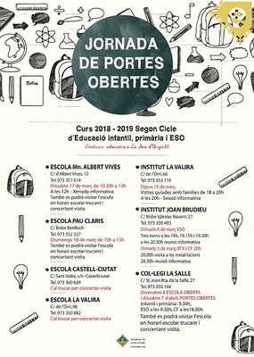 Els centres educatius de la Seu d’Urgell ja tenen programades les seves jornades de portes obertes 