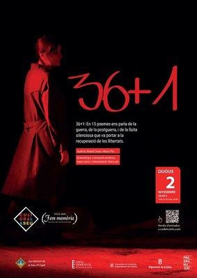 Fem Memòria ens porta l’espectacle ‘36+1’, 15 poemes de Ricard Creus sobre la guerra, la postguerra i la recuperació de les llibertats, interpretat per Maria Pla 