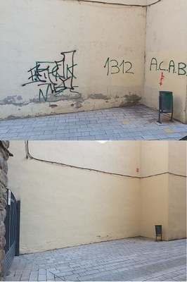 Iniciada una campanya de neteja de grafits