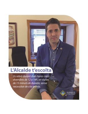 Joan Barrera obre aquest pròxim divendres visites per escoltar a la ciutadania sense cita prèvia 