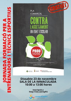 Jornada formativa adreçada a entrenadors i tècnics de clubs esportius de la ciutat per detectar i prevenir casos d’assetjament en l'esport 
