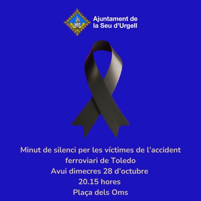 L’Ajuntament de la Seu convoca un minut de silenci en record de les víctimes de l'accident ferroviari a Toledo