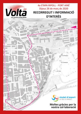 L’Ajuntament de la Seu d’Urgell informa sobre les afectacions del pas de la Volta Ciclista a Catalunya pel municipi 