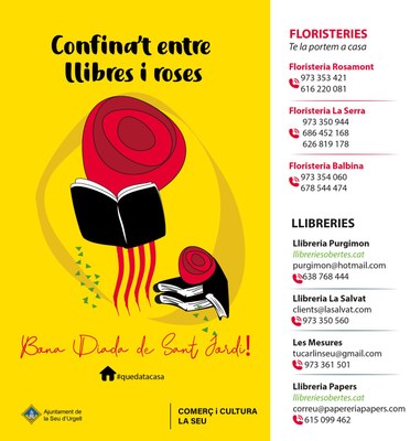 L’Ajuntament de la Seu d'Urgell convida a celebrar la diada de Sant Jordi des del confinament 