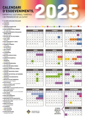 L’Ajuntament de la Seu elabora un calendari que recull els esdeveniments més destacats que se celebraran al llarg d’aquest any 2025 