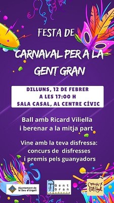 L’Ajuntament de la Seu organitza una festa de Carnaval per a la gent gran 