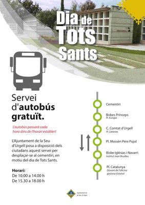 L’Ajuntament de la Seu posa un servei d’autobús gratuït per desplaçar-se fins al cementiri el dia de Tots Sants