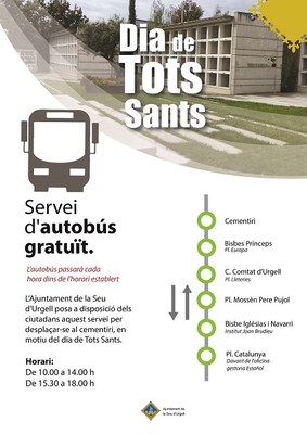 L’Ajuntament de la Seu posa un servei d’autobús gratuït per desplaçar-se fins al cementiri el dia de Tots Sants 