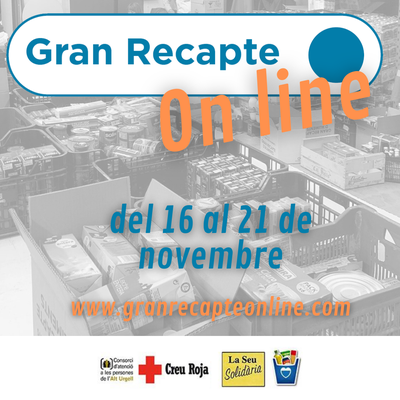 L’Alt Urgell s’afegeix, una edició més, al Gran Recapte d’Aliments que enguany es transforma en una campanya virtual de donacions