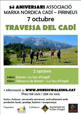 L’Associació Marxa Nòrdica Cadí-Pirineus celebra el seu 5è aniversari amb dues travesses guiades pel Cadí 