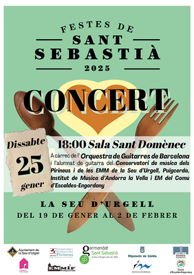 La Seu d’Urgell celebra el Concert de Sant Sebastià amb l’Orquestra de guitarres de Barcelona i l’alumnat de guitarra de cinc centres musicals del Pirineu