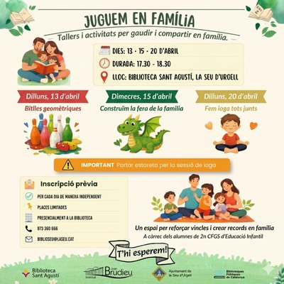 La Biblioteca Sant Agustí es converteix en l’epicentre de la natura i el lleure familiar aquest mes d’abril