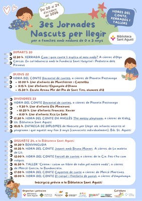 La Biblioteca Sant Agustí organitza les 3es Jornades «Nascuts per llegir» per fomentar la lectura d’infants de 0 a 3 anys i n’amplia les activitats a la comarca