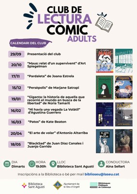 La Biblioteca Sant Agustí presenta la nova temporada de clubs de lectura amb el debut del Club de Còmic per a Adults