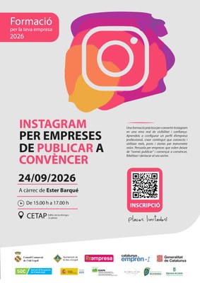 La Seu acollirà la formació «Instagram per empreses: de publicar a convèncer» per potenciar els negocis locals a les xarxes socials