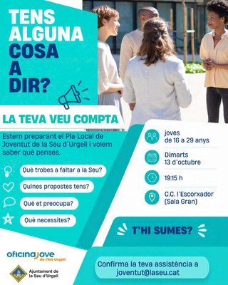 La Seu crida els i les joves a definir el nou Pla Local de Joventut 2027-2031