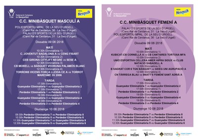 La Seu d’Urgell acull el Campionat de Catalunya de Minibàsquet masculí i femení 