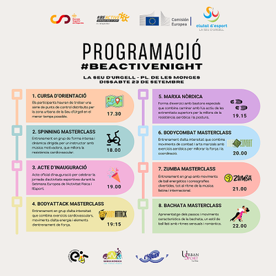 La Seu d’Urgell celebra la jornada d’activitat esportives gratuïtes i a l’aire lliure BeActive Night 