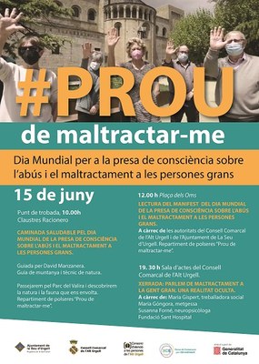 La Seu d'Urgell i comarca commemorarà el Dia Mundial de la Presa de Consciència sobre l’Abús i el Maltractament a les Persones Grans