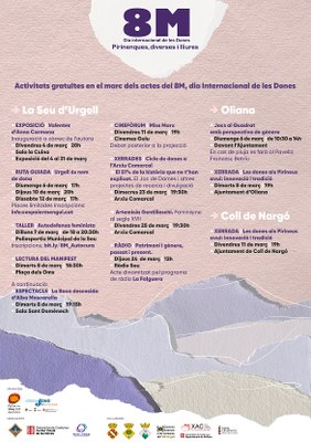 La Seu d'Urgell i comarca commemoraran el 8M amb diversos actes culturals, cívics i reivindicatius