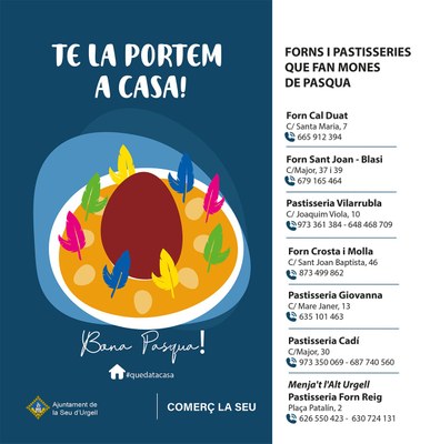 L'Ajuntament de la Seu d’Urgell promou el consum de mones de Pasqua malgrat la crisi del coronavirus