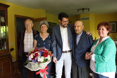 L'Ajuntament de la Seu d'Urgell felicita al padrí Antonio Bollo Novensà pels seus 102 anys