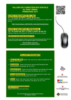 Nous tallers de competències digitals al Punt Òmnia per aquesta primavera 