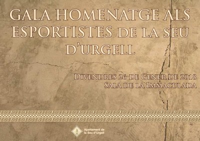 Nova gala per homenatjar a 39 esportistes de la Seu d’Urgell pels mèrits obtinguts durant el 2017 