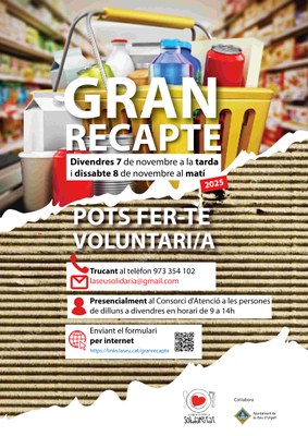 Obertes les inscripcions de voluntariat per al Gran Recapte d’Aliments 