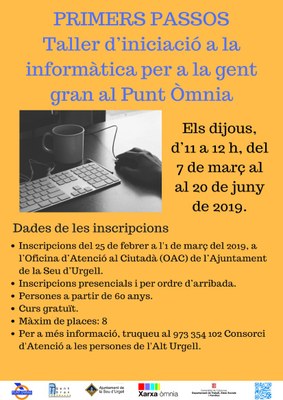 Obertes les inscripcions pel taller d’iniciació a la informàtica per a gent gran al Punt Òmnia 