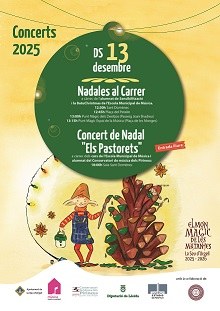 Petits concerts nadalencs, Nadales al carrer i concert de Nadal amb Els Pastorets, propostes musicals de l’Escola Municipal de Música 