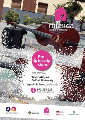 S’inicien les preinscripcions i matrícules del curs 2021-22 a l’Escola Municipal de Música 