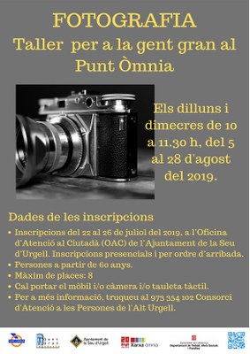 Taller de fotografia per a la gent gran al Punt Òmnia de la Seu d’Urgell