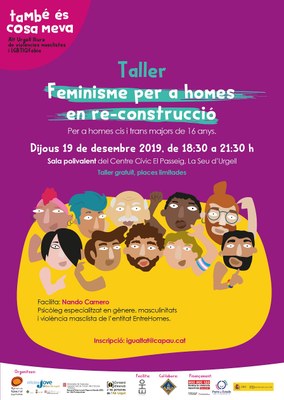 Taller gratuït a la Seu d’Urgell sobre feminisme per a homes en re-construcció 
