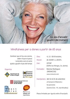 Taller gratuït de mindfulness i benestar adreçat a dones a partir de 65 anys 